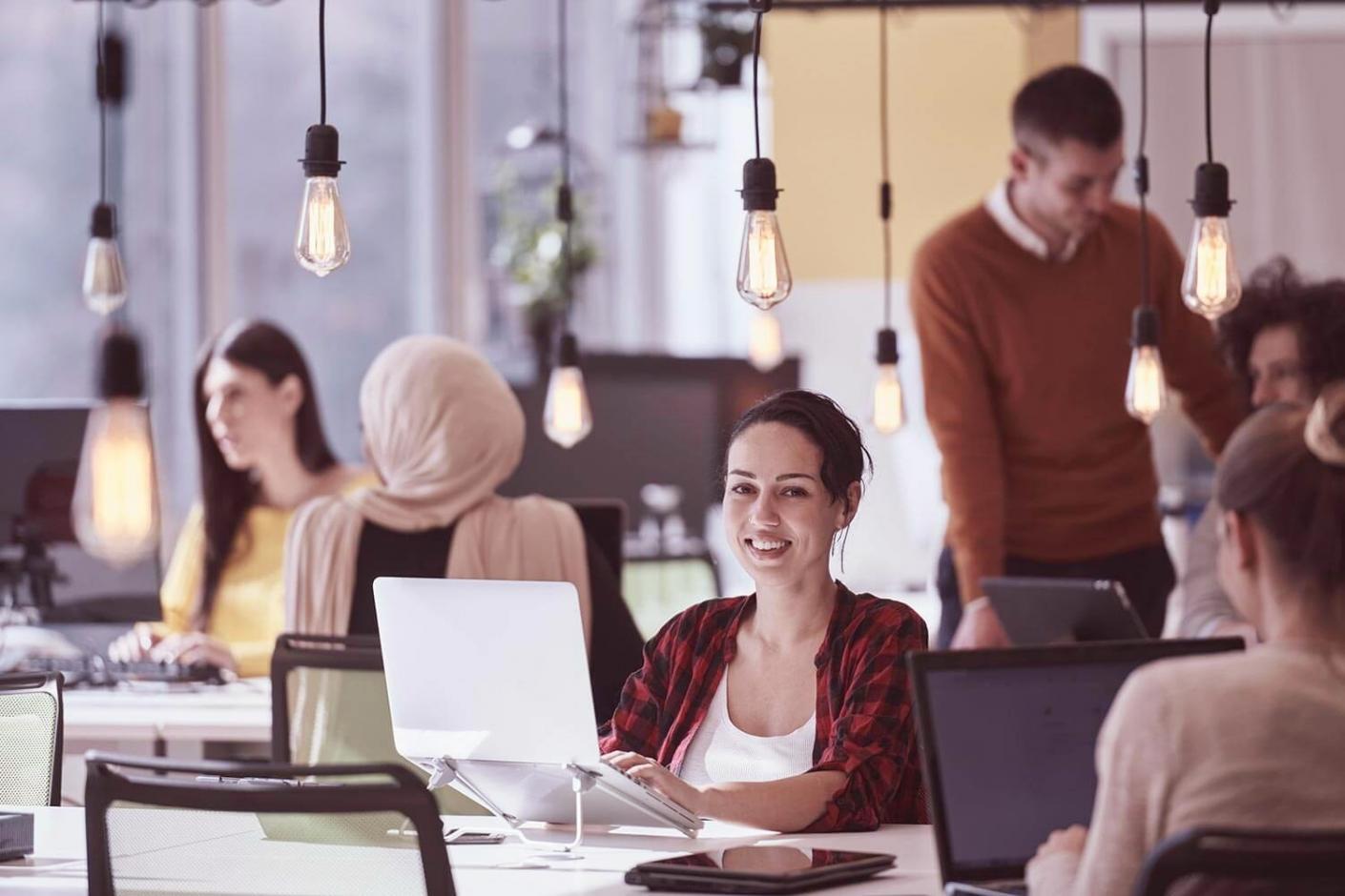 Financial professional reviewing industry analysis documents